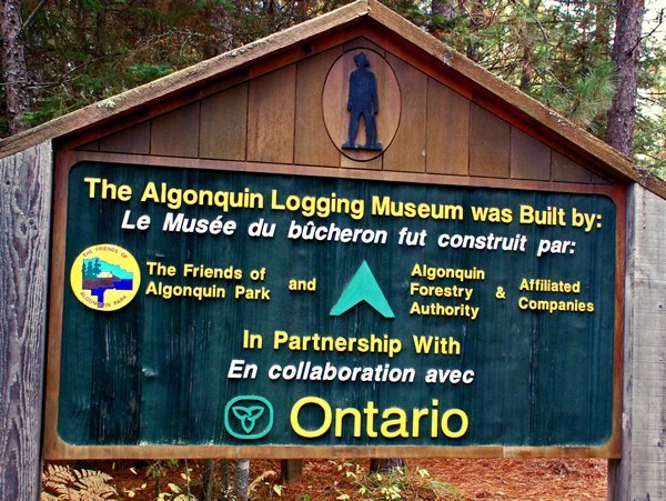 Algonquin Logging Museum sign