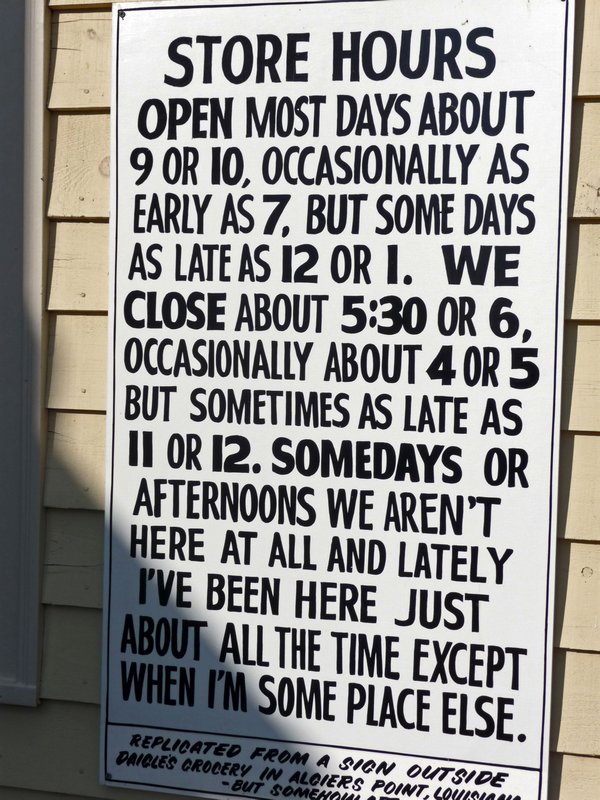 store hours sign