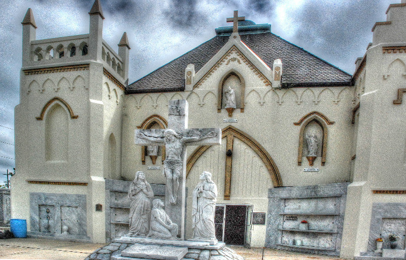 front of Catholic Church