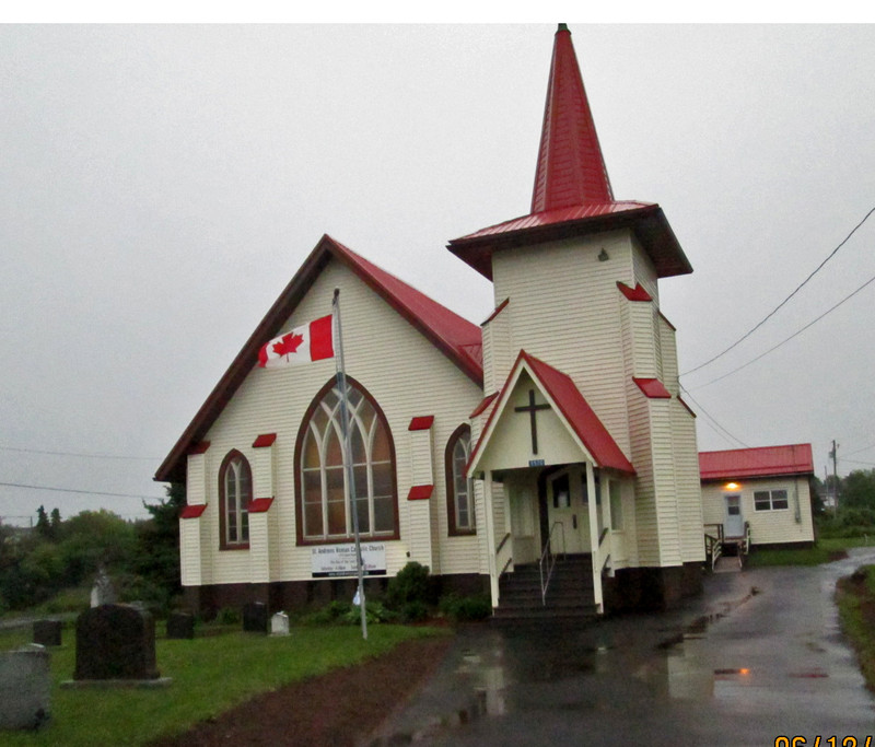 Anglican church in rain