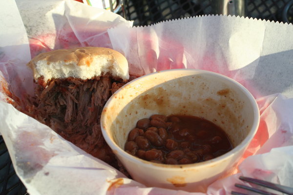Pulled Pork Sandwich with beans - AWESOME