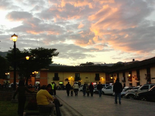 Nighttime at Plaza de Armas, Cajamarca 