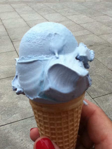 Smurf flavoured ice cream