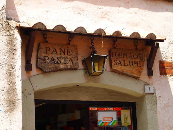 pasta salami sign above a shop