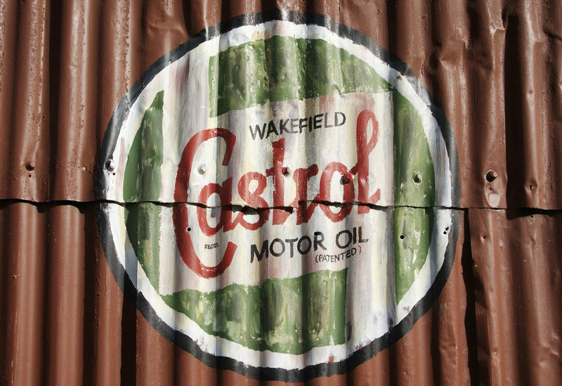 old garage sign