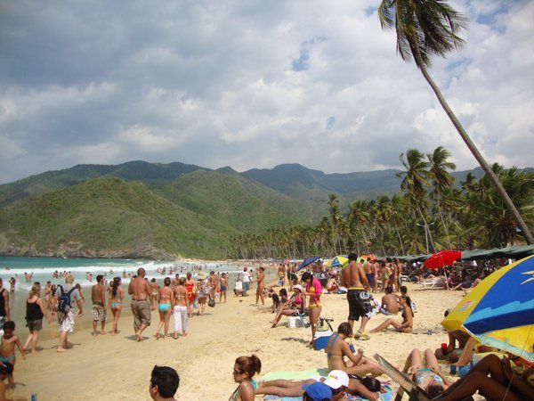 Venezuelans hit the beach