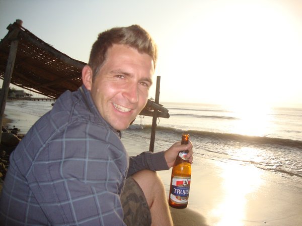 Trujillo beer on Huanchaco beach