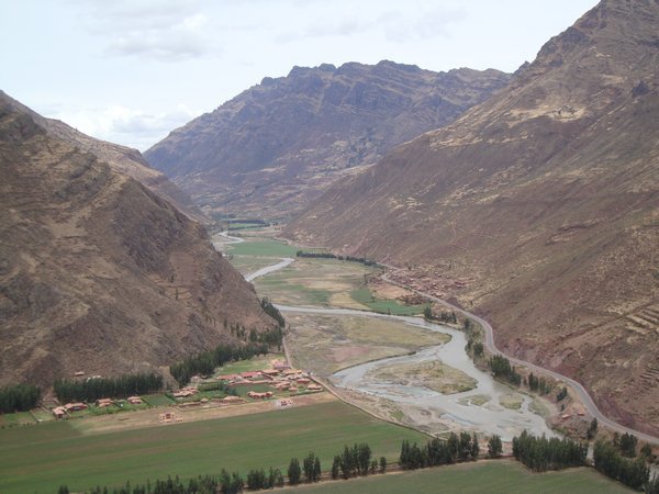View of Urubamba River and the valley