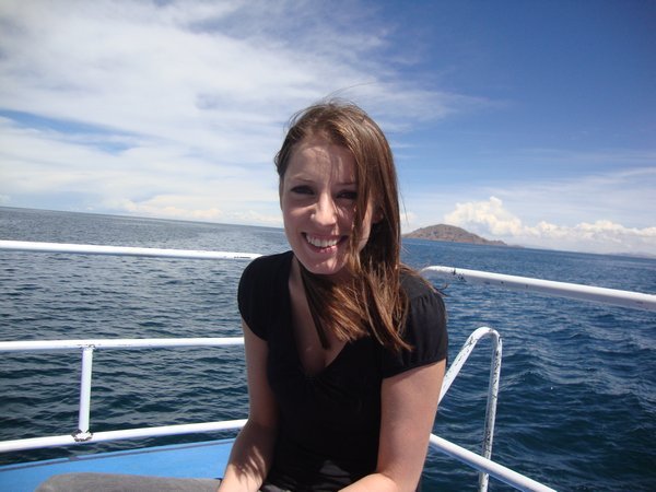 Deb on Lake Titicaca