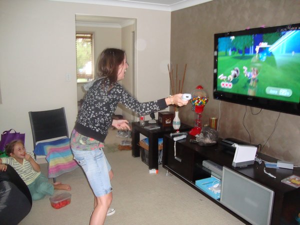 Deb mastering the Wii