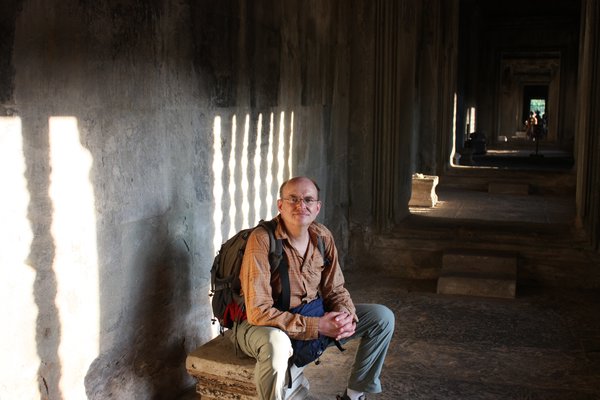 Walter at Sunrise in Angkor Wat: