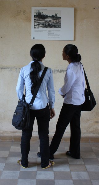Young visitors at Tuol Sleng