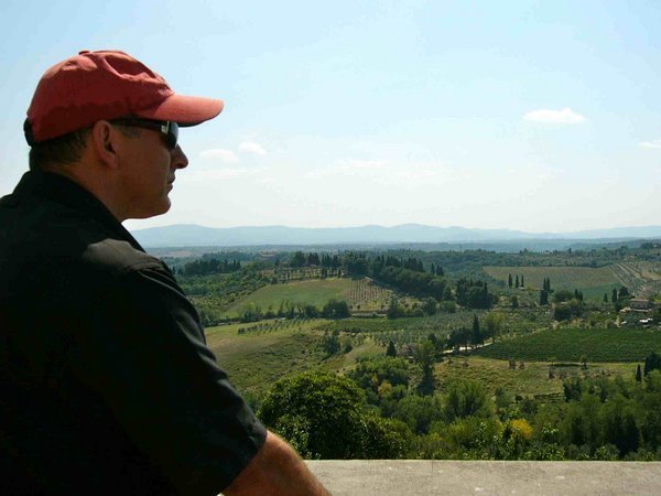 Andrew - checking the view of Tuscan hills