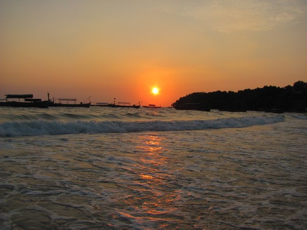 Sonnenuntergang am Strand von Sihanoukville