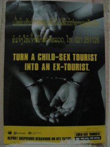 Plakat gegen Sextourismus