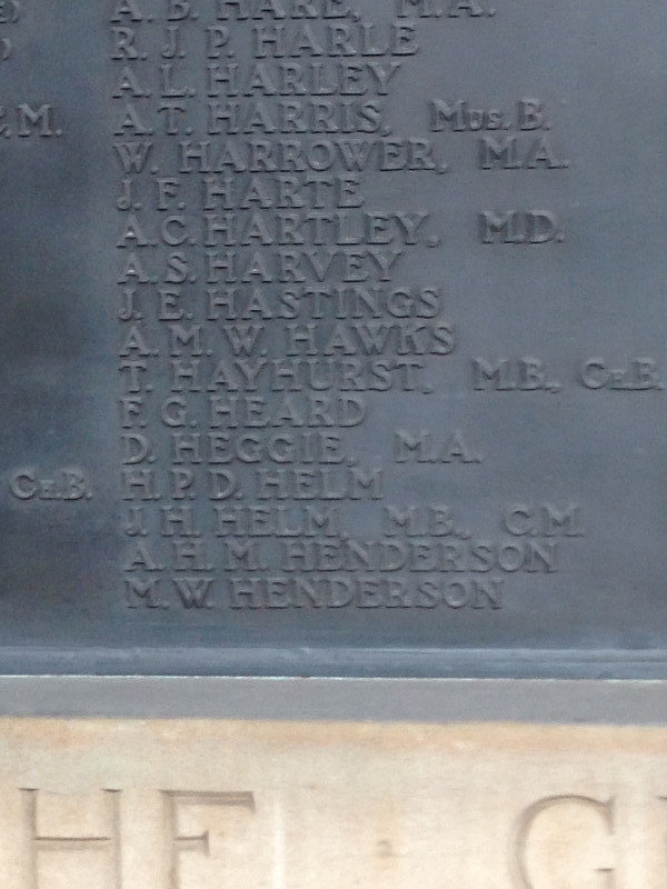 Someone named JF Harte went to my uni and then died in WWI