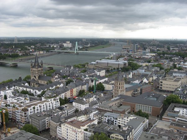 View from the Cathedral Belfry over the Innenstadt and the Rhine