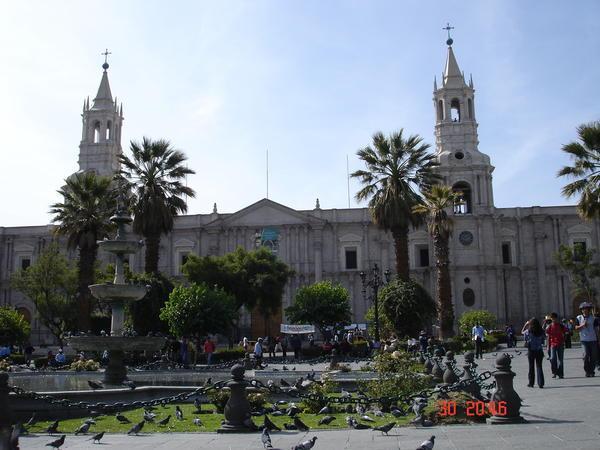 The Plaza de Armas in Arequipa