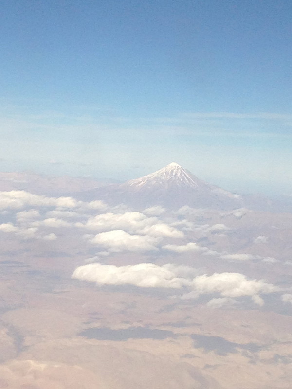 Mount Damaavand Peak view from the airplane