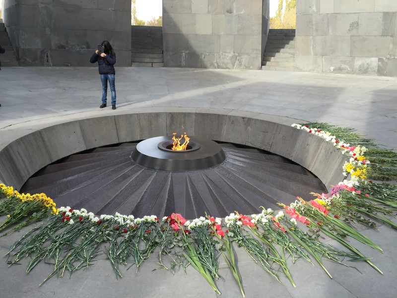 Memorial site of the 1915 Armenian genocide in Yerevan, Armenia.