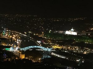 Night view of the city of Tbilisi in Georgia