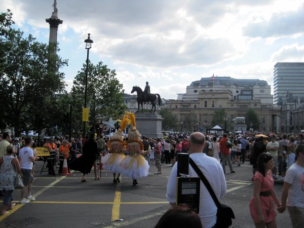 Revelry in Trafalgar Square