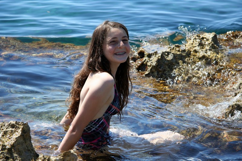 Lauren cools down in the Adriatic 