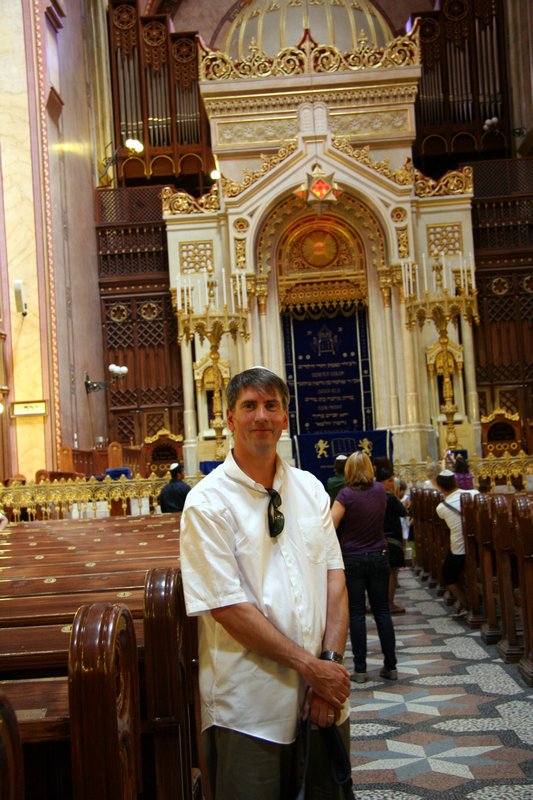 John inside the Great Synagogue