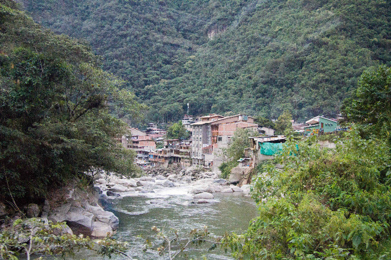 First View of Aguas Calientes from the Train