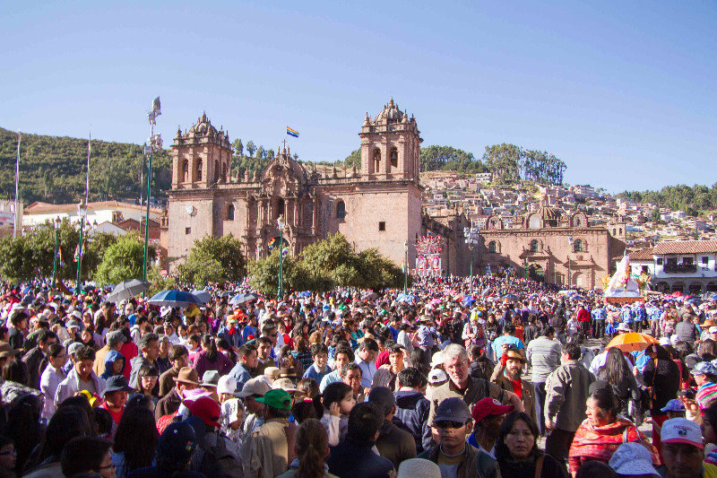 Another view of the packed Plaza de Armas