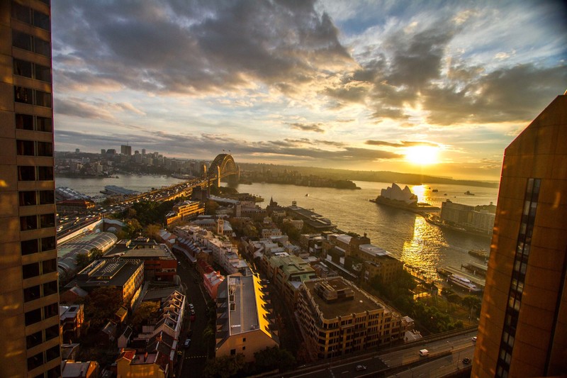 Sunrise over Sydney Harbor