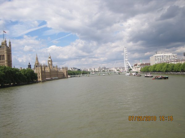 Houses of Parliament, Thames and London Eye