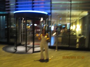 me outside our swanky hotel