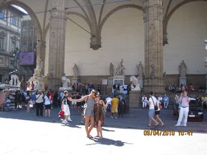 Me and Amy in front of Loggia Dei Lanzi
