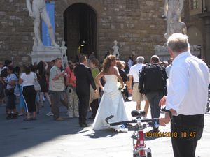 a bride in a Florence square