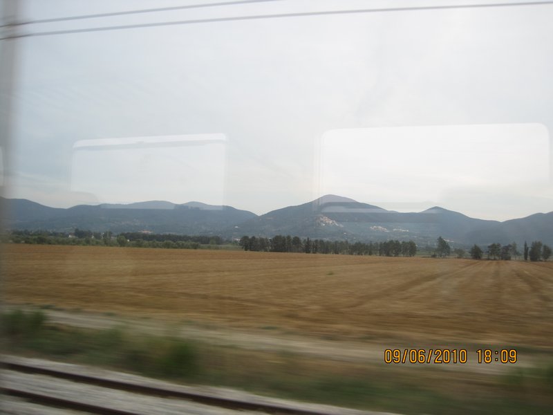 view from train Pisa to Rome