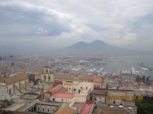 Naples with Vesuvius backdrop