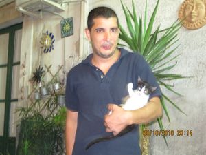 hostel worker with kitten