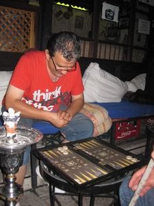 Backgammon over shishas