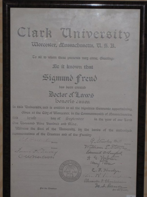 Freud's certificate