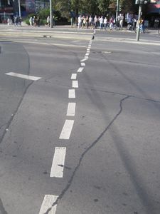 Amusing road markings