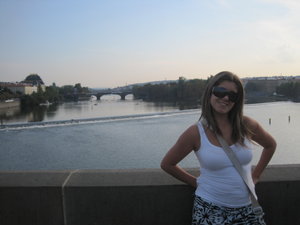 Me on Charles Bridge and Vltava river
