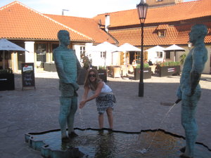 Me washing my hands in the piss statue