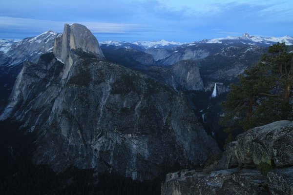Half Dome with falls