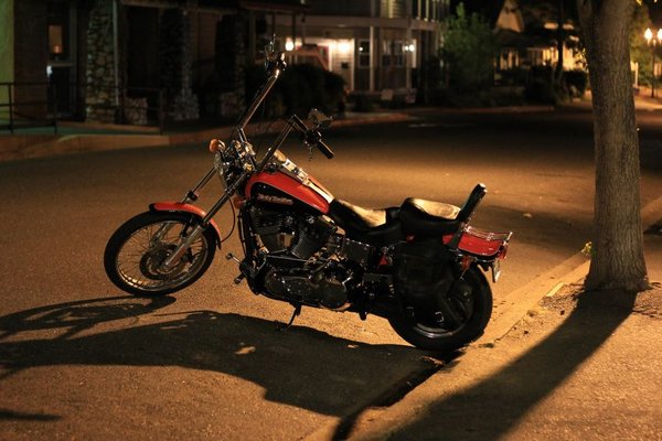 night-time Harley