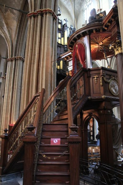 pulpit at St Salvator Cathedral