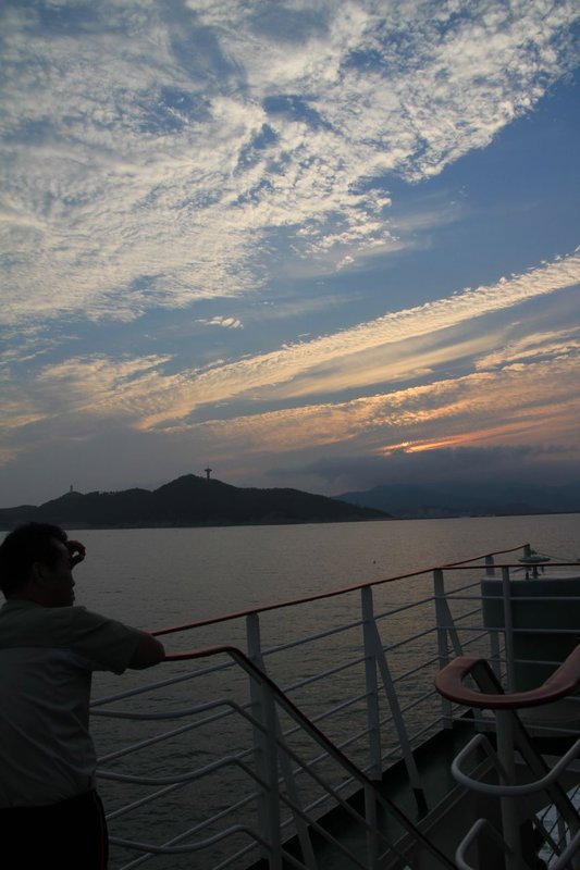 ferry evening sky