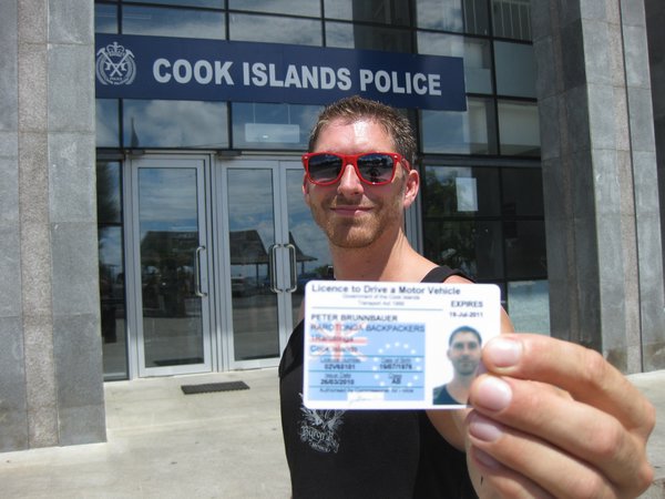 proud owner of a cook islands driving license