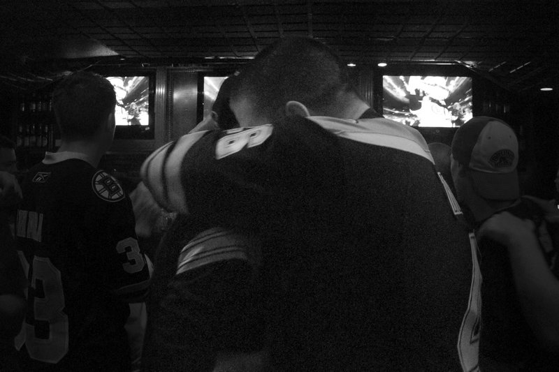 An emotional moment after the Bruins win the Stanley Cup.