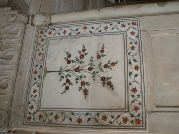 Stone work on some of the Red Fort
